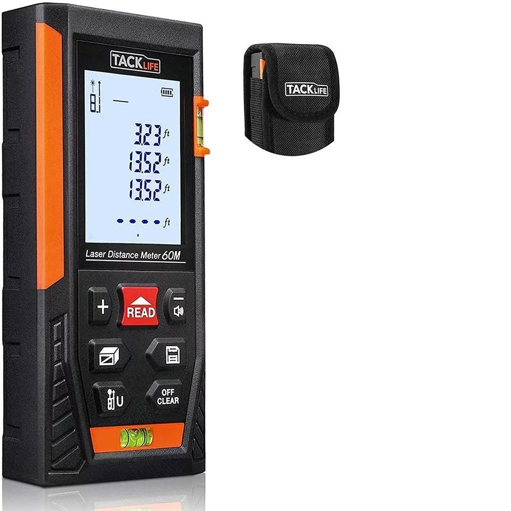TACKLIFE Laser Measure 196Ft M/In/Ft Mute Laser Distance Meter - HD-60